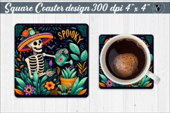 Square Coaster | Skeleton | Spooky Product Image 1