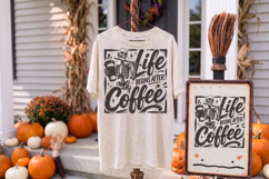 Skeleton Coffee Halloween PNG,Coffee Lover T-Shirt Design Product Image 3