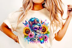 Skeleton Iced Coffee PNG, Funny Skeleton PNG, Sarcastic PNG Product Image 2
