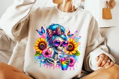 Skeleton Iced Coffee PNG, Funny Skeleton PNG, Sarcastic PNG Product Image 3