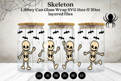 skeleton halloween libbey beer can glass full wrap svg presized template for 16oz and 20oz glass for Cricut Silhouette and sublimation