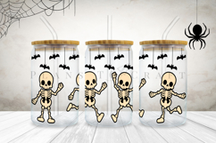 skeleton halloween libbey beer can glass full wrap svg presized template for 16oz and 20oz glass for Cricut Silhouette and sublimation