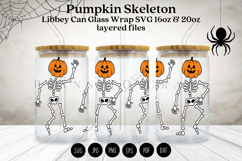 skeleton halloween libbey beer can glass full wrap svg presized template for 16oz and 20oz glass for Cricut Silhouette and sublimation