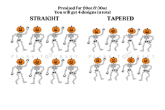 skeleton halloween skinny tumbler sublimation wrap with high resolution and transparant background are for 20oz and 30oz skinny tumbler