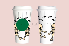 skeleton halloween starbucks 16oz hot cup tumbler wrap svg presized template for tumbler grande suitable for cricut and silhouette