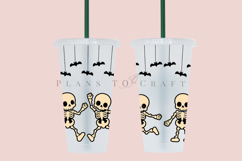 skeleton halloween starbucks 24oz cold cup tumbler wrap svg presized template for tumbler venti suitable for cutting machine or sublimation