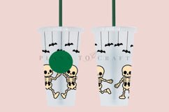 skeleton halloween starbucks 24oz cold cup tumbler wrap svg presized template for tumbler venti suitable for cutting machine or sublimation