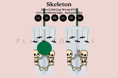skeleton halloween starbucks 24oz cold cup tumbler wrap svg presized template for tumbler venti suitable for cutting machine or sublimation