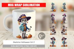 Mug Wrap Design Halloween Skeleton Product Image 1