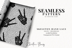 Seamless Skeleton Hand Lace Pattern | Halloween PNG Product Image 2