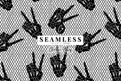 Seamless Skeleton Hand Lace Pattern | Halloween PNG Product Image 1