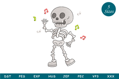 Cute Dancing Skeleton Embroidery Design Product Image 1