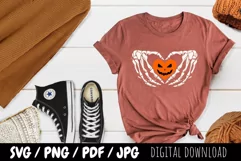 Skeleton Hands Heart SVG PNG / Halloween Shirt svg Product Image 3