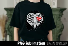Skeleton Heart PNG / Halloween Sublimation Png Design Product Image 4