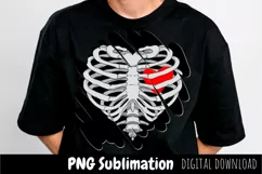 Skeleton Heart PNG / Halloween Sublimation Png Design Product Image 2