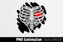 Skeleton Heart PNG / Halloween Sublimation Png Design Product Image 5