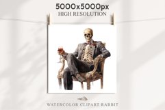 watercolor Skeleton in suit Skull, spooky clipart, nursery, Creepy halloween decoration art Skeleton In Chair Halloween Creepy Clipart PNG Scrapbooking Fairy Tale Art Image Watercolor Transparent Print illustration sublimation creepy printable digital