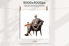 Skeleton In Chair Halloween Creepy Clipart PNG Scrapbooking Fairy Tale Art Image Watercolor Transparent Print illustration sublimation creepy printable digital watercolor Skeleton in suit Skull, spooky clipart, nursery, Creepy halloween decoration art ima