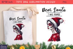 Winter Skeleton Girl| Funny Christmas Quotes Tote Bag Design Product Image 1