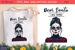 Winter Skeleton Girl| Funny Christmas Quotes Tote Bag Design Product Image 1