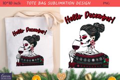 Winter Skeleton Girl| Funny Christmas Quotes Tote Bag Design Product Image 1