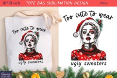 Winter Skeleton Girl| Funny Christmas Quotes Tote Bag Design Product Image 1