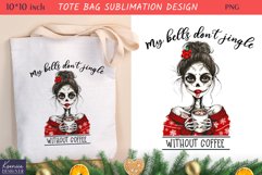 Winter Skeleton Girl| Funny Christmas Quotes Tote Bag Design Product Image 1