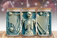 3d halloween glass can wrap, skeleton glass tumbler png Product Image 1