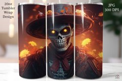 Skeleton Halloween 20oz Tumbler Wrap Sublimation Design JPG Product Image 1