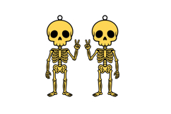 Skeleton Peace Earrings Laser Cut Design, Dangling Earring Product Image 2