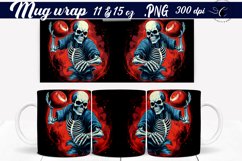 skeleton playing football, mug sublimation Product Image 1