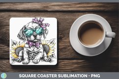 GorgeousSkeleton Puppy Square Coaster design.