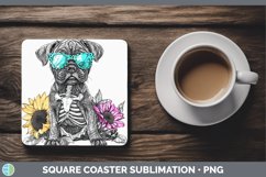 GorgeousSkeleton Puppy Square Coaster design.