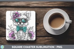 GorgeousSkeleton Puppy Square Coaster design.