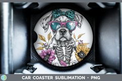 GorgeousSkeleton Puppy Car Coaster design.