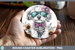 GorgeousSkeleton Puppy Round Coaster design.