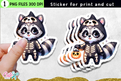 Skeleton Raccoon for Print and Cut Sticker