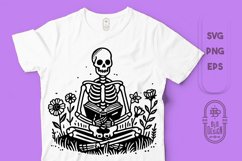 Skeleton Reading in the Meadow Design Product Image 1