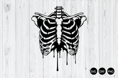 Dripping Ribcage SVG, Skeleton Chest SVG, Halloween SVG Product Image 1