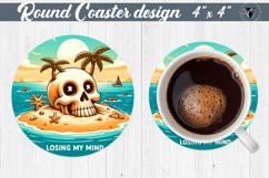 Round Coaster | Skeleton | Skull sublimation Product Image 1