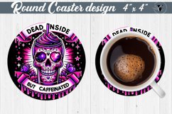 Round Coaster | Skeleton | Skull sublimation Product Image 1