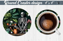 Round Coaster | Skeleton | Skull sublimation Product Image 1