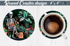 Round Coaster | Skeleton | Skull sublimation Product Image 1