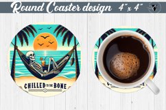Round Coaster | Skeleton | Skull sublimation Product Image 1