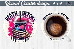 Round Coaster | Skeleton | Skull sublimation Product Image 1