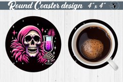 Round Coaster | Skeleton | Skull sublimation Product Image 1