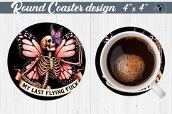 Round Coaster | Skeleton | Skull sublimation Product Image 1