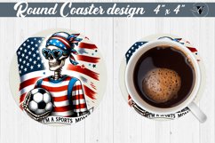 Round Coaster | Skeleton | Skull sublimation Product Image 1