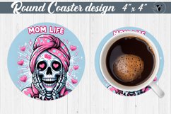 Round Coaster | Skeleton | Skull sublimation Product Image 1