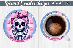 Round Coaster | Skeleton | Skull sublimation Product Image 1